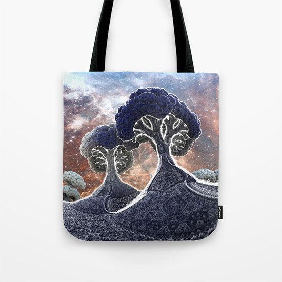 Broccoli Planet in Winter Tote Bag
