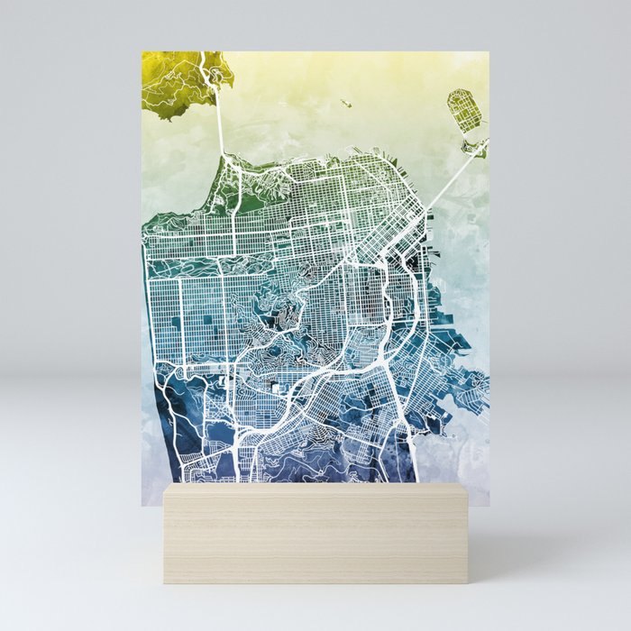 San Francisco City Street Map Mini Art Print