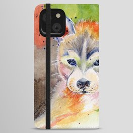 Little Wolf Watercolor  iPhone Wallet Case