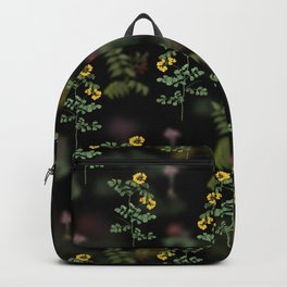 Vintage Scorpion Vetch Plant Floral Garden Pattern on Black 1043 Backpack | Plants, Florals, Leaves, Vintage, Fruits, Flower, Flowers, Tropical, Floral, Botanicals 