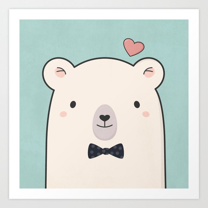 Happy Lovely Kawaii Polar Bear  Sticker for Sale by wordsberry