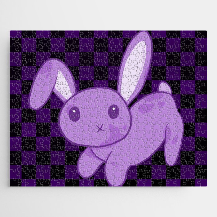 Purple Bunny (Checkered) Jigsaw Puzzle