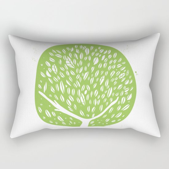 Tree of life - pea green Rectangular Pillow