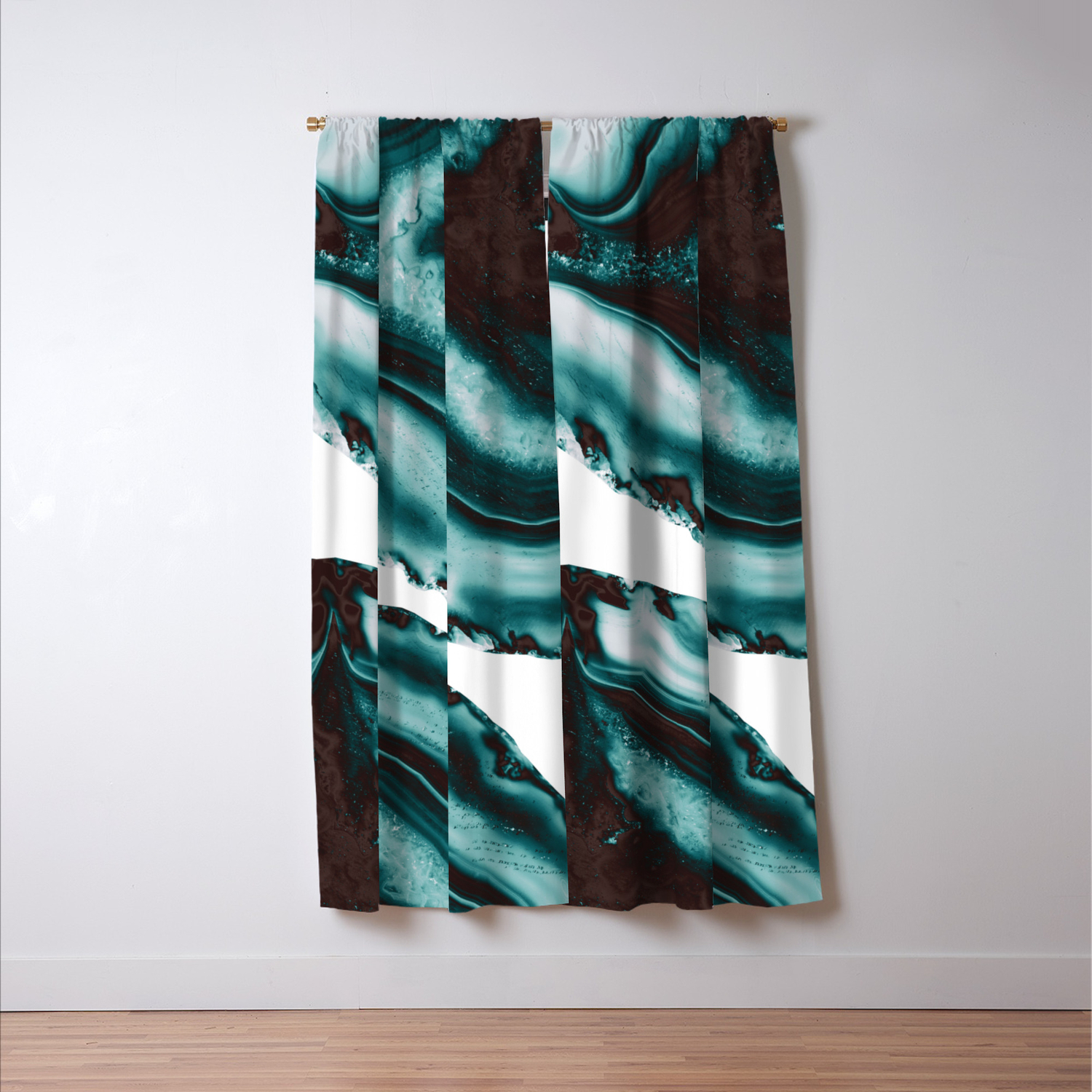 Turquoise Brown Agate 1 Gem Decor Art Society6 Blackout Curtain By Anitabellajantz Society6
