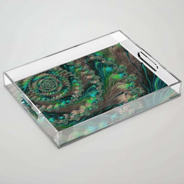 Undersea Garden fractal design Acrylic Tray