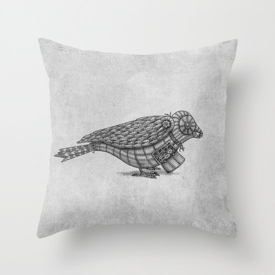 Clockwork Bird Throw Pillow