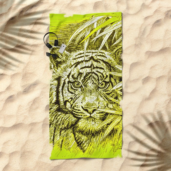 Tiger King Of The Jungle Beach Towel By Gittaglaeser Society6