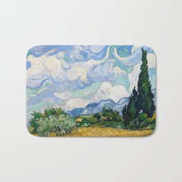 Wheat Field with Cypresses by Vincent van Gogh Badematte