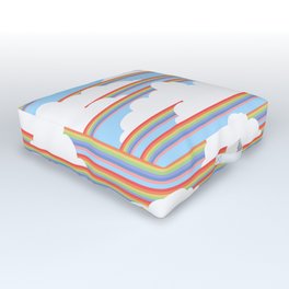 RainbowConnection Outdoor Floor Cushion | Rainbow, Pattern, Gay, 70S, Baby, 60S, Graphicdesign, Sky, Retro, Kids 