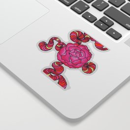 Peony swirl / white Sticker