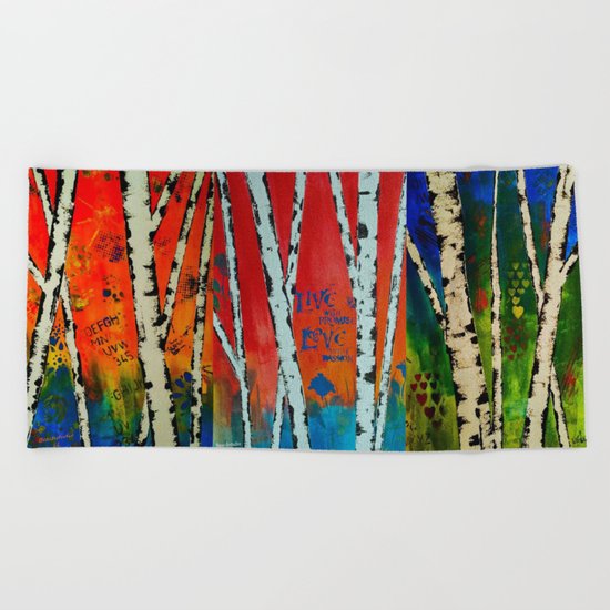Birch Tree Stitch Beach Towel