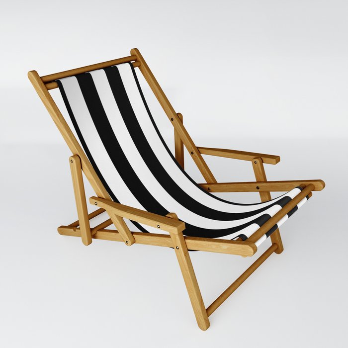 Parisian Black and White Stripes (vertical) Sling Chair