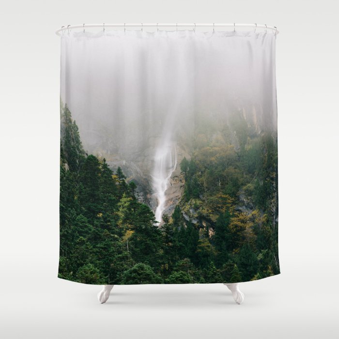 Misty Mountain Morning Shower Curtain
