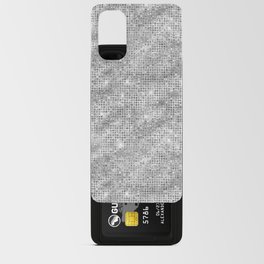 Silver Diamond Studded Glam Pattern Android Card Case
