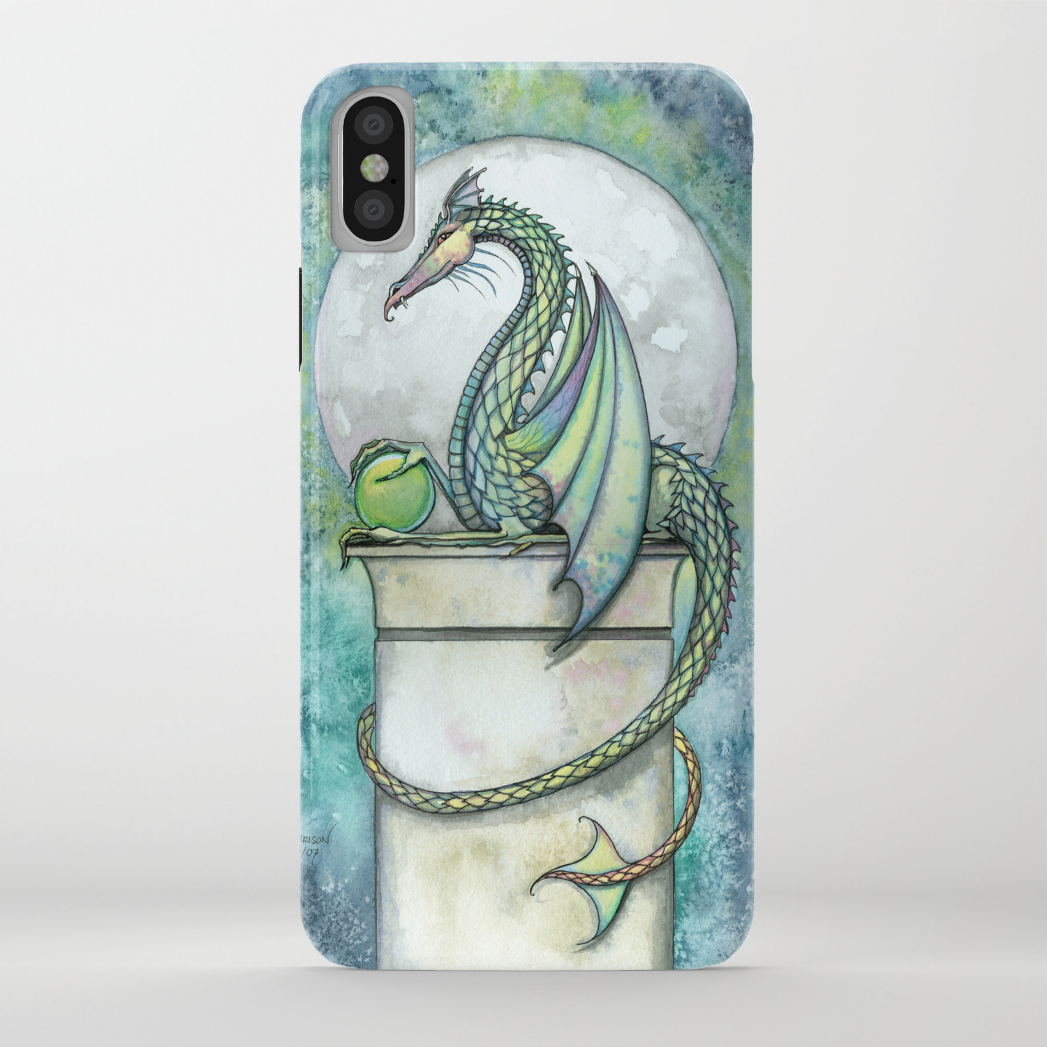 Green Dragon Fantasy Art Illustration Iphone Case