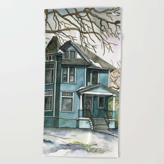 The House Under the Big Tree Beach Towel