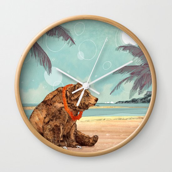 Beach Bear Wall Clock