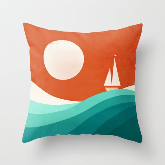 Wave (night) Throw Pillow