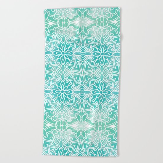 Water Mandala Beach Towel