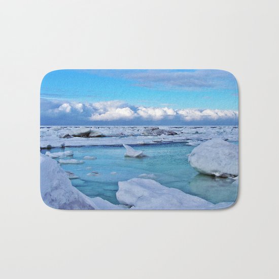 Frozen, and clouds on the Horizon Bath Mat