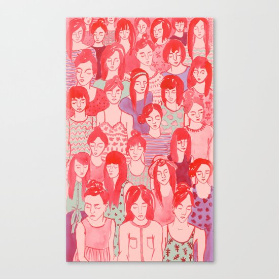 Girl Crowd Canvas Print