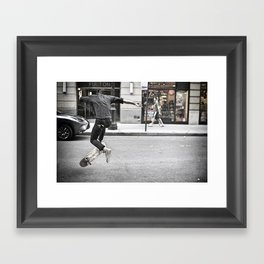 Mid-Air Skater Framed Art Print