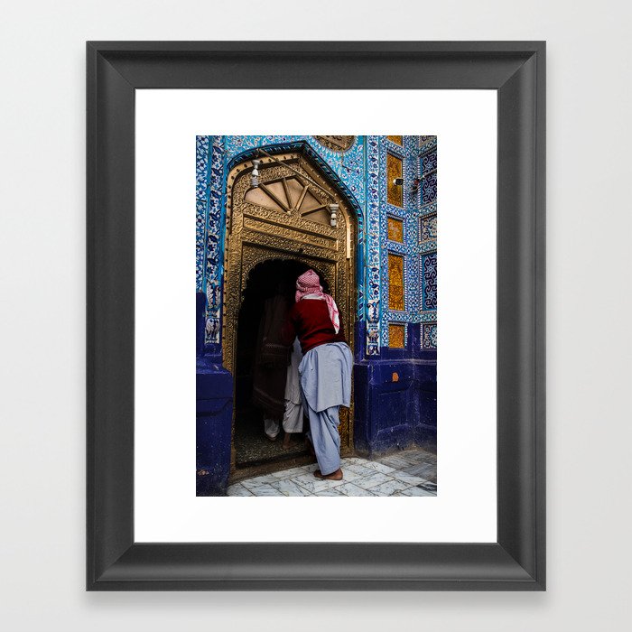 Worship in mausoleum - Pakistan Framed Art Print
