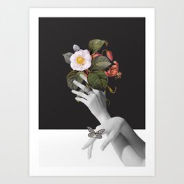 Hands With Flowers Art Print