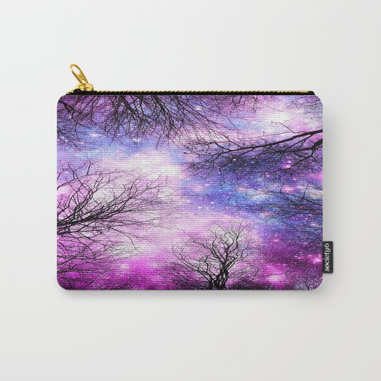 Black Trees Purple Fuchsia Blue Space Carry-All Pouch