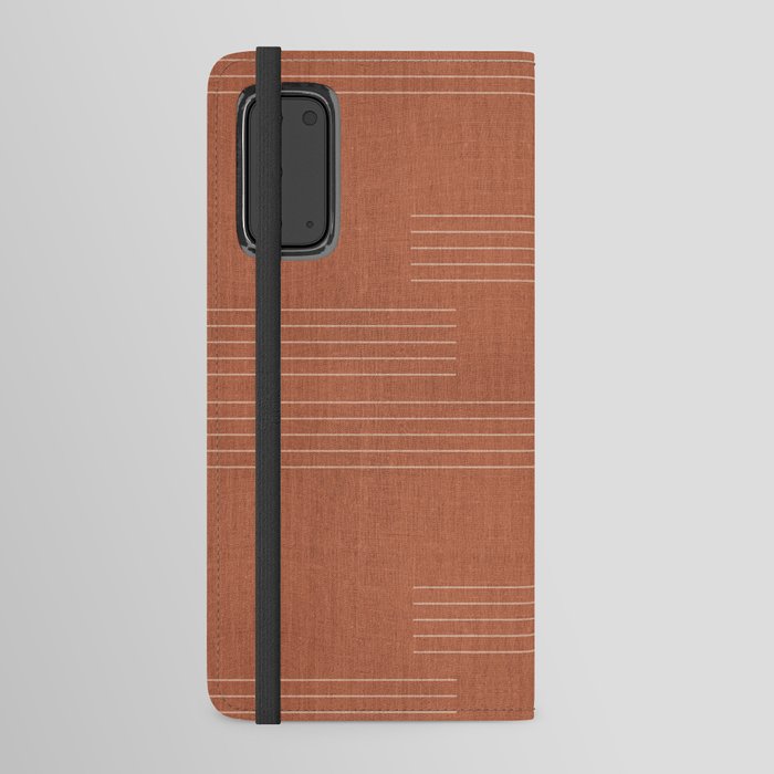 Minimal, Pattern, Boho Prints, Terracotta Android Wallet Case