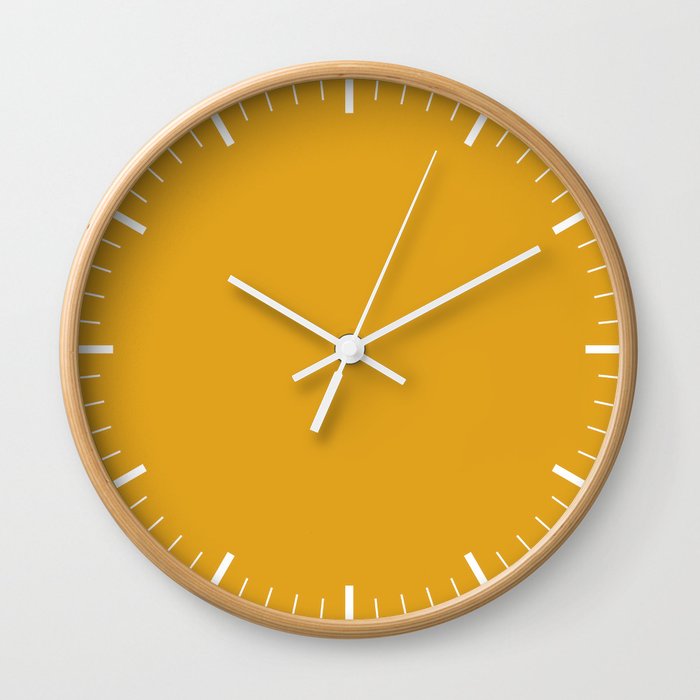 Yellow Clock Wall Clock by La Chic Society6