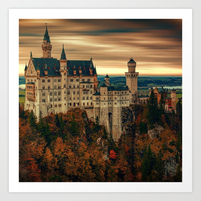 Germany Photography - Castle Under The Dark Sky Art Print