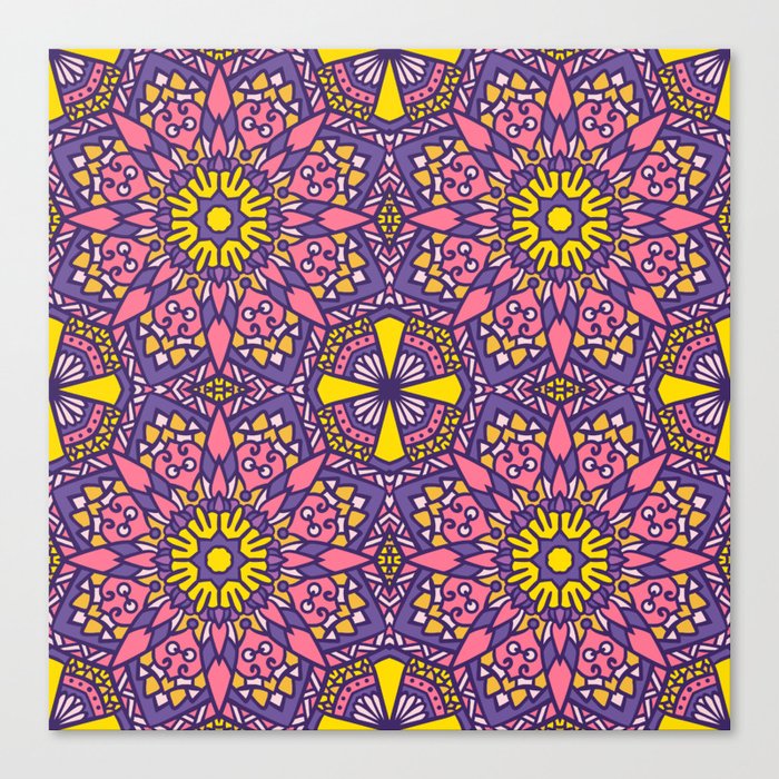 Purple Pink Persian Mosaic Canvas Print