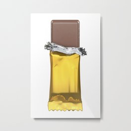 Chocolate candy bar in gold wrapper Metal Print