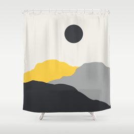 Yellow mountains Shower Curtain
