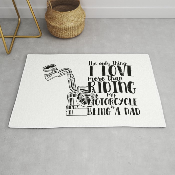 Motorcycle Riding Dad Rug