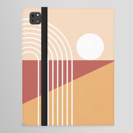 Sun Rainbow Beach Abstract 9 in Brown Orange Beige iPad Folio Case