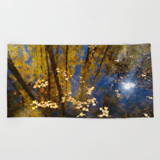 "Wild water.... Dream forest..." Beach Towel