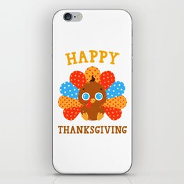 Happy Thanksgiving Turkey Boy iPhone Skin
