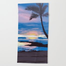 Sunset at Mauna Lani Beach Towel