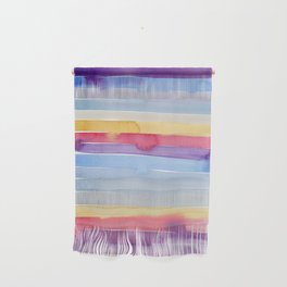 Watercolor Rainbow Stripes Wall Hanging