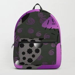 memphis style pattern Backpack | Purle, Pattern, Graphicdesign, Digital, Urple, Black, Grey 
