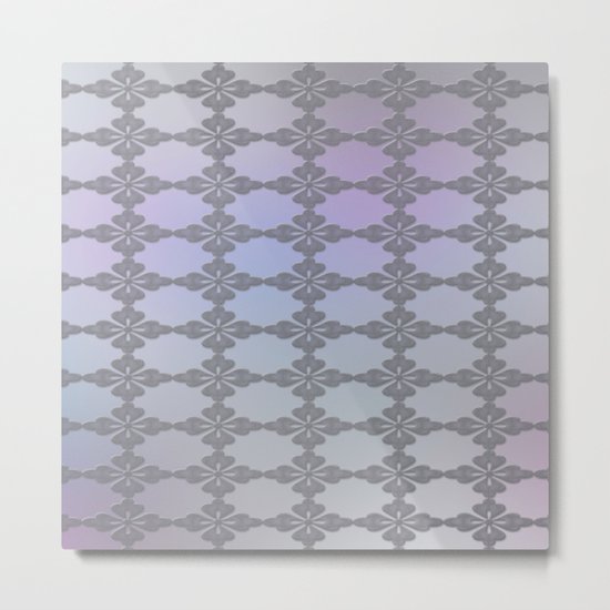 Soft Ornate Grid Pattern Metal Print