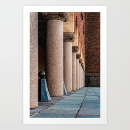 Colonnade in the Town Hall of Stockholm. Color Art Print | Nordic, City, Cityhall, Color, Travel, Geometry, Stadshuset, Urban, Landmark, Colonnade 