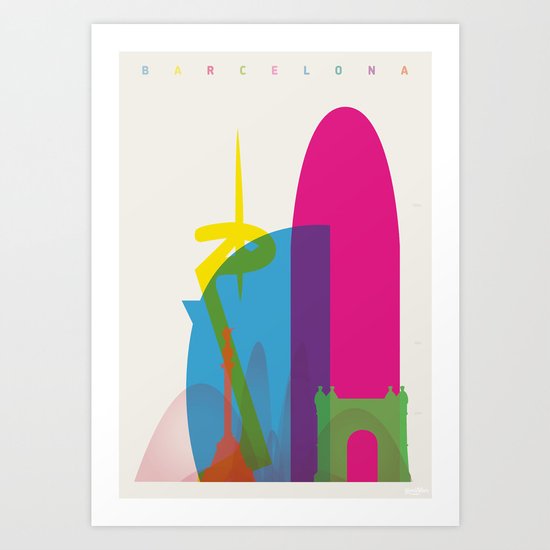 Shapes of Barcelona. Accurate to scale Art Print