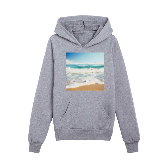 Ocean Waves Photography  Kids Pullover Hoodie