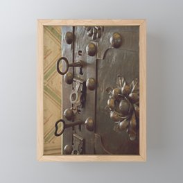 Medieval castle life | Safe doors | Wrought iron keys and latches  Framed Mini Art Print