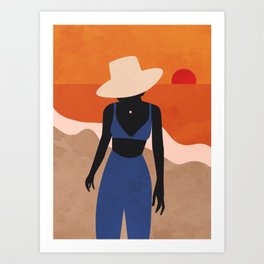 Woman at The Beach 2 Art Print
