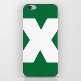 X (White & Olive Letter) iPhone Skin