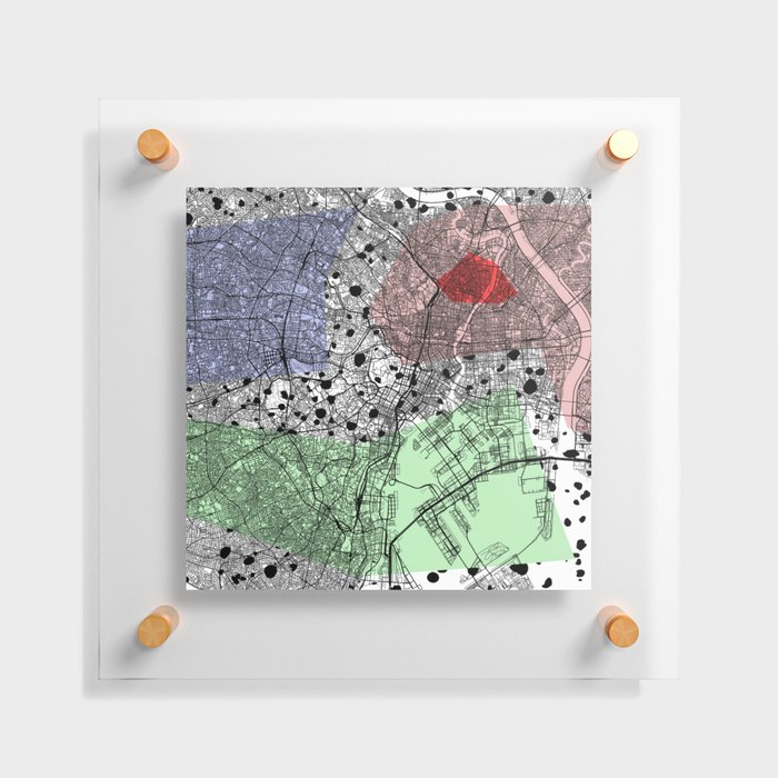 TOKYO Japan - collage city map Floating Acrylic Print